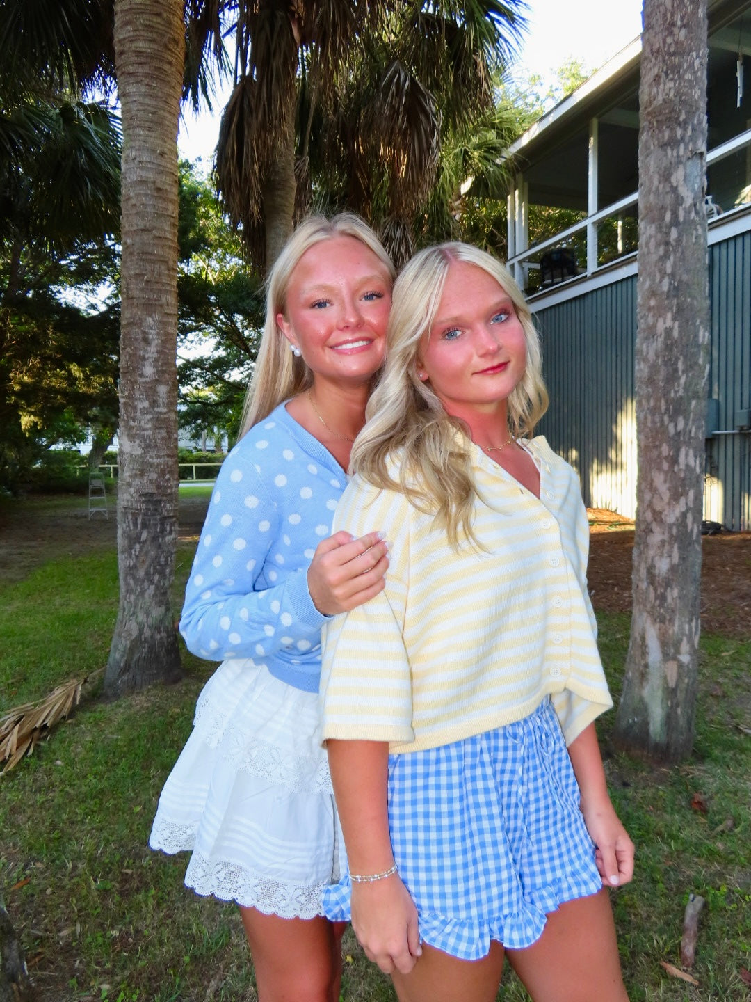Blue Gingham Ruffle Shorts