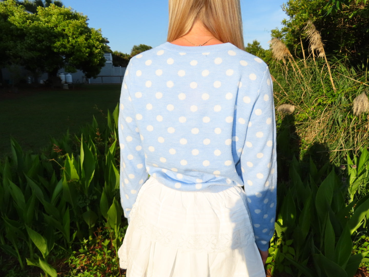 Perfectly Polka Dot Cardigan - Light Blue
