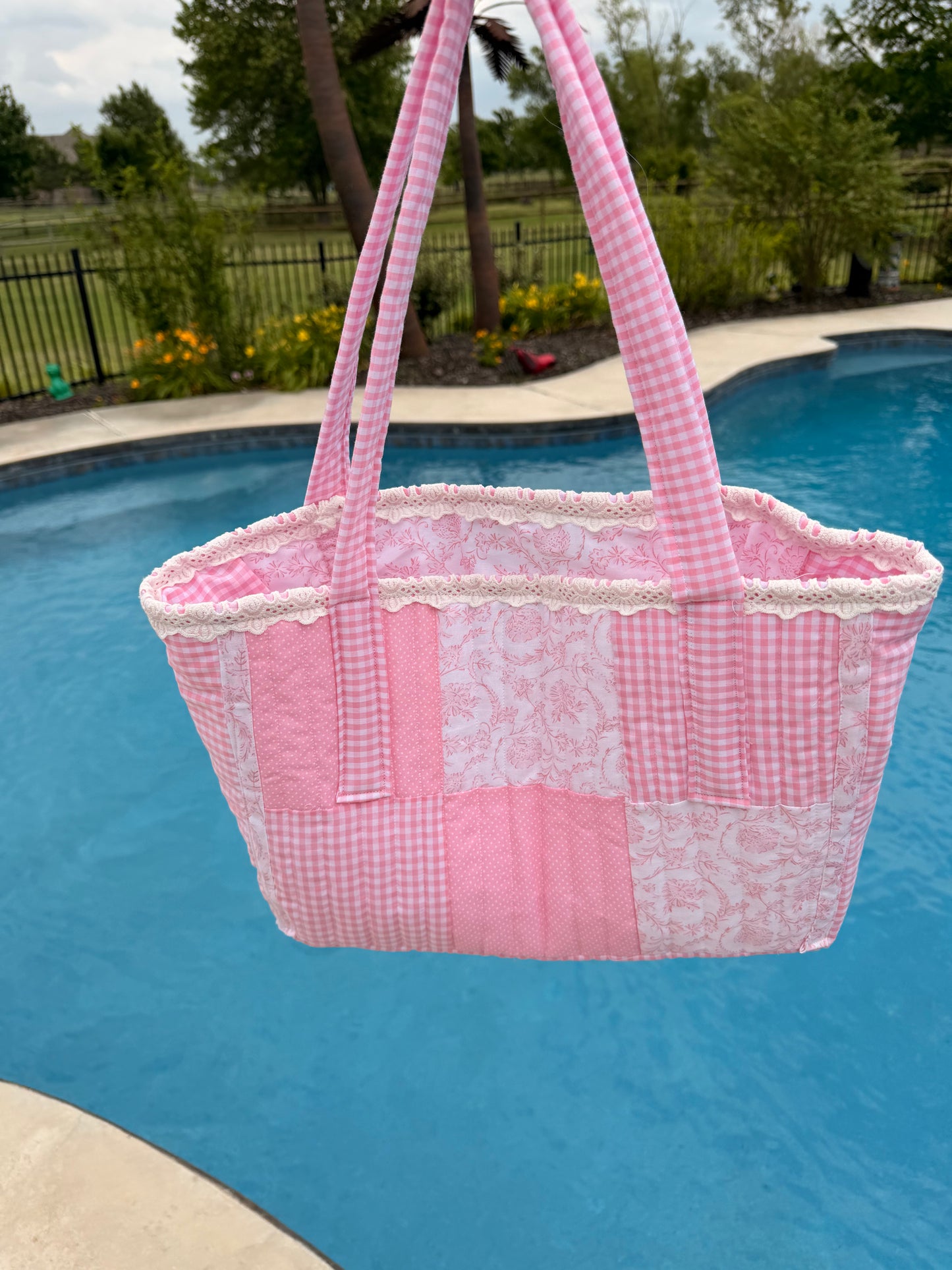 Quilted Tote Bag - Pink